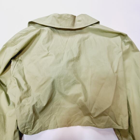L'Academie Tereza Poplin Crop Top in Moss Green Small - Picture 6 of 9